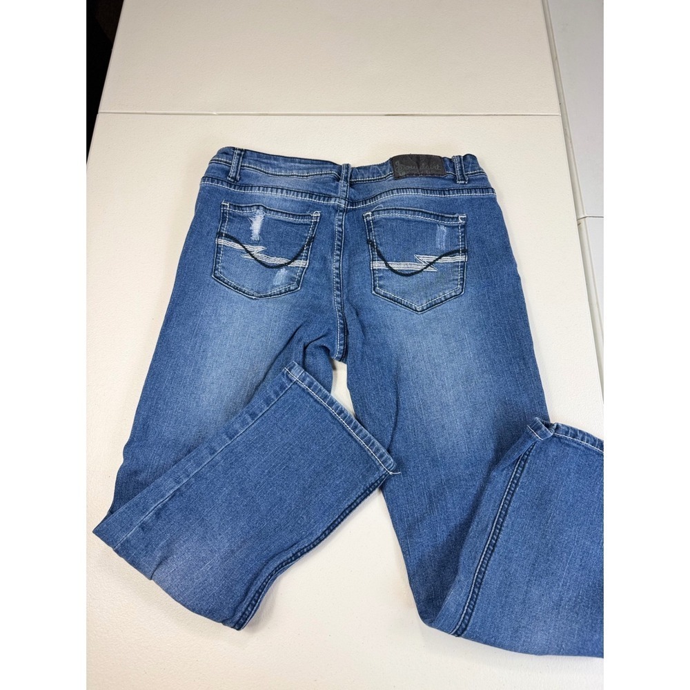 Sowdgirl Jeans Women's Size 9 Blue Denim Distressed Whiskered Wash - Picture 2 of 8
